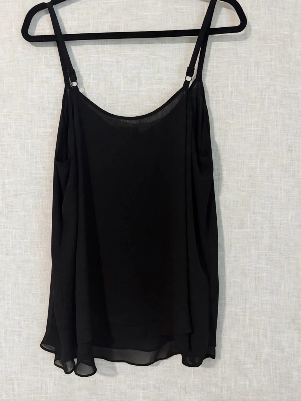 Worthington Black Chiffon Double-Layer Cami
